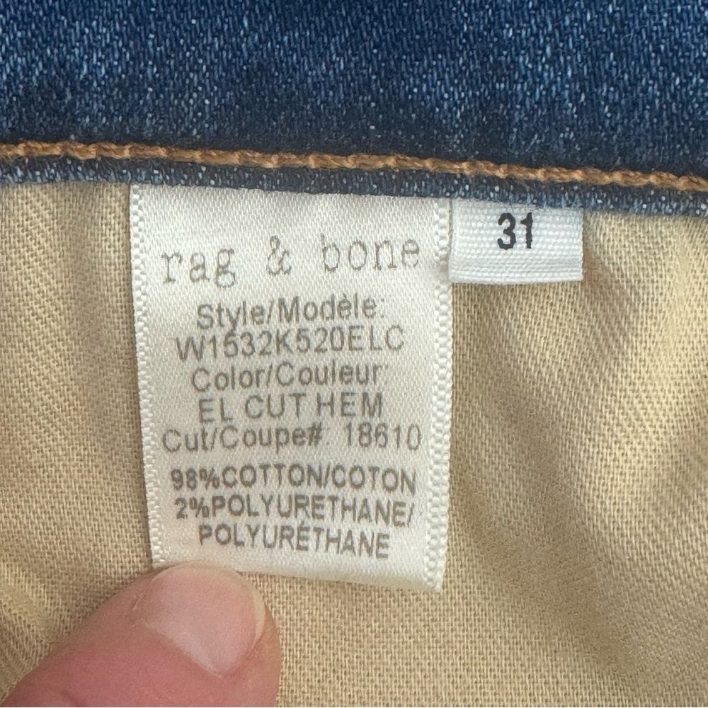 RAG & BONE High Rise Skinny Jeans El Cut Hem With Original Tags Size 31 - Picture 5 of 16